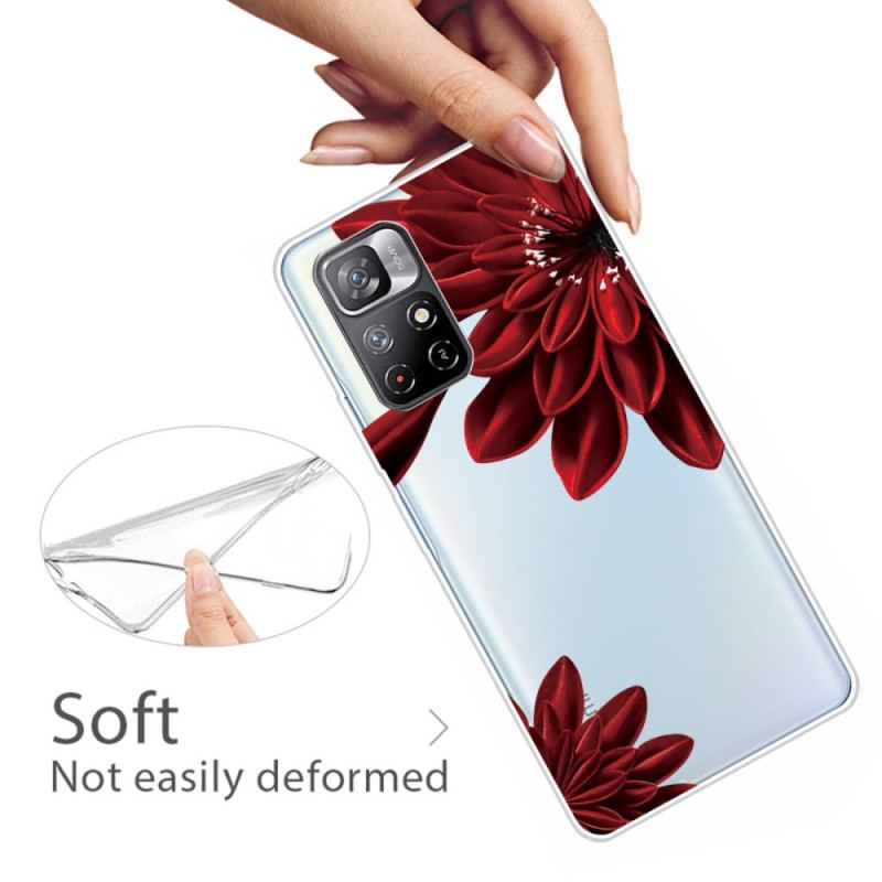 Coque Xiaomi Redmi Note 11 Pro Plus 5G Fleurs Rouges