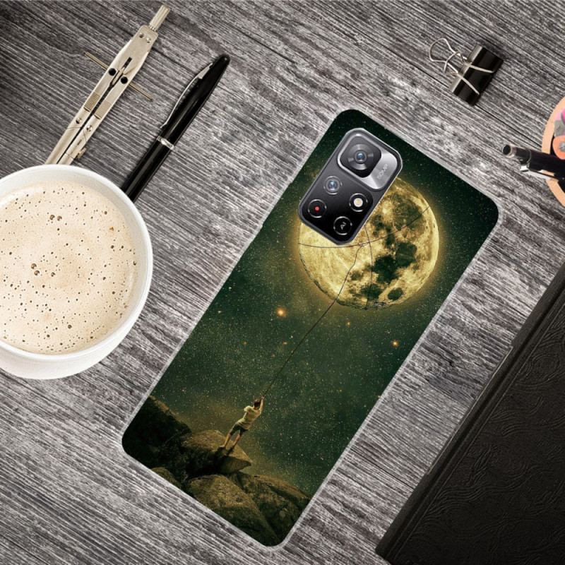 Coque Xiaomi Redmi Note 11 Pro Plus 5G Flexible Homme à la Lune