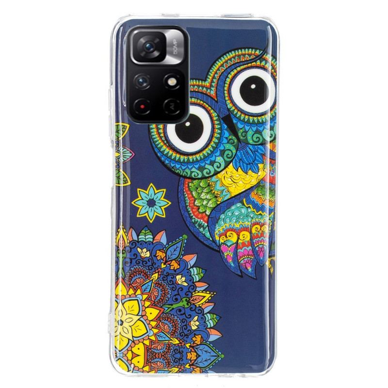 Coque Xiaomi Redmi Note 11 Pro Plus 5G Hibou Mandala Fluorescente