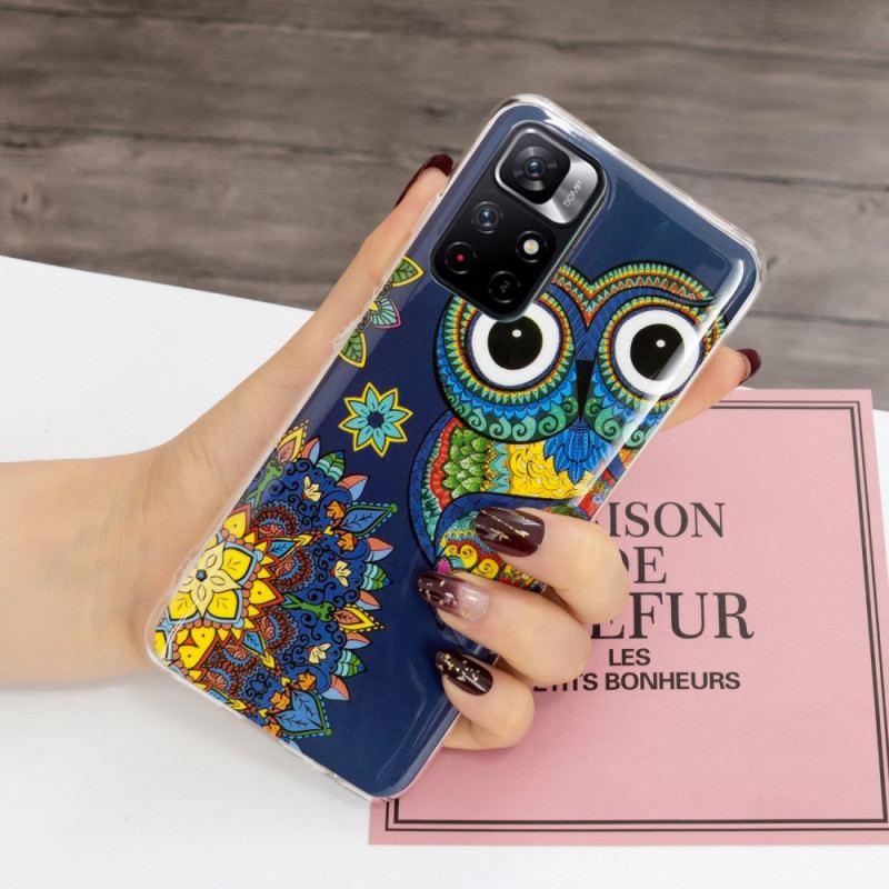 Coque Xiaomi Redmi Note 11 Pro Plus 5G Hibou Mandala Fluorescente