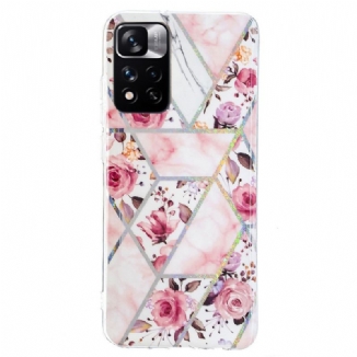 Coque Xiaomi Redmi Note 11 Pro Plus 5G Marbrée Fleurs