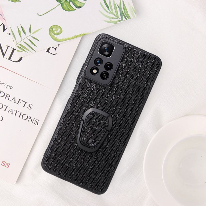 Coque Xiaomi Redmi Note 11 Pro Plus 5G Paillettes Anneau-Support