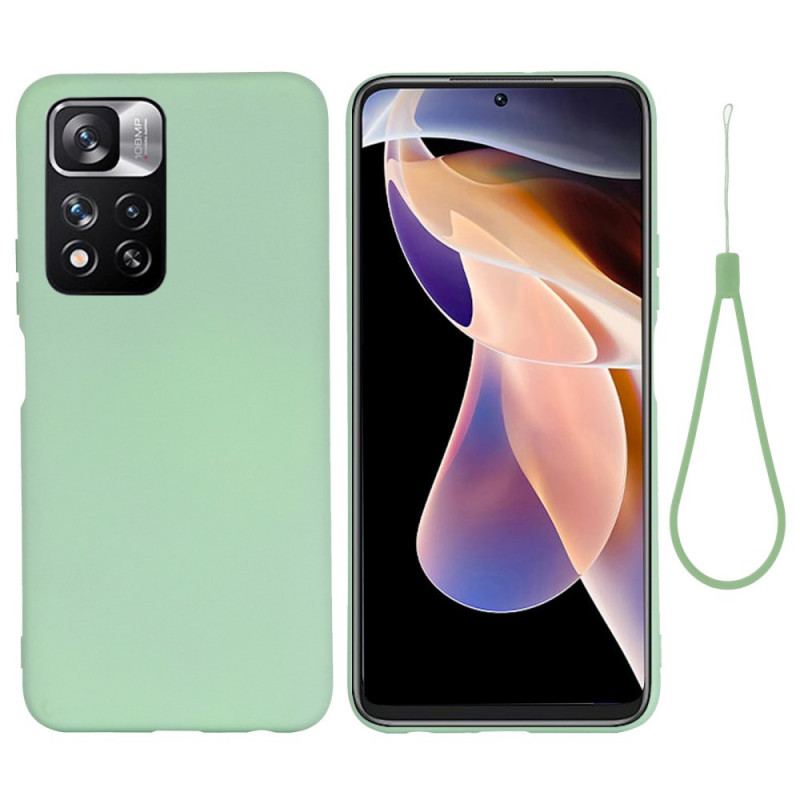 Coque Xiaomi Redmi Note 11 Pro Plus 5G Silicone Liquide avec Lanière