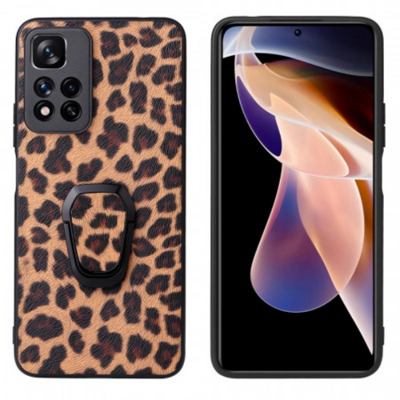 Coque Xiaomi Redmi Note 11 Pro Plus 5G Style Léopard Anneau-Support