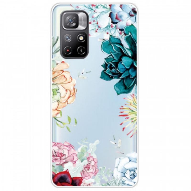 Coque Xiaomi Redmi Note 11 Pro Plus 5G Transparente Fleurs Aquarelle