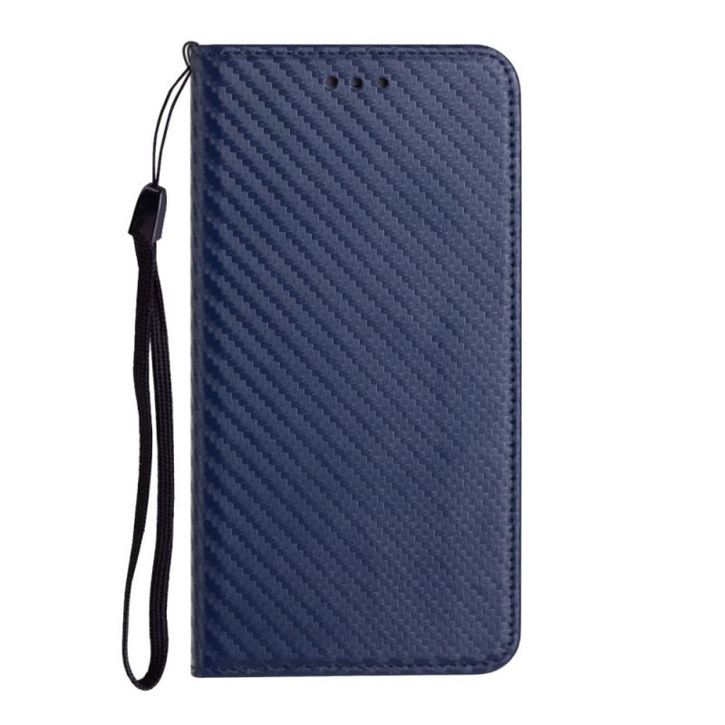 Flip Cover Xiaomi Redmi Note 11 Pro Plus 5G Fibre Carbone à Lanière