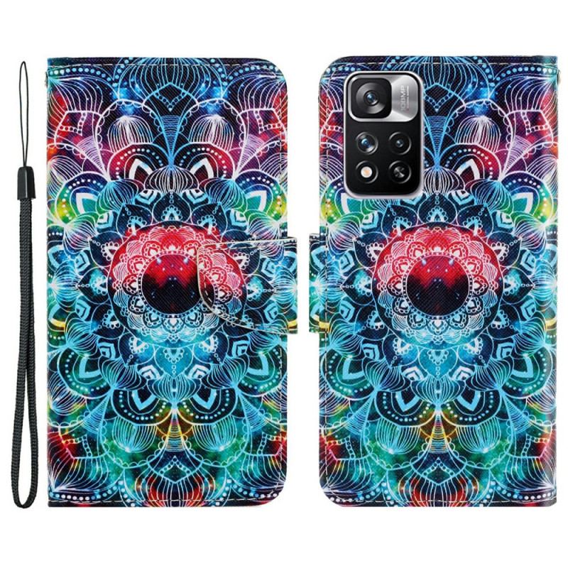 Housse Xiaomi Redmi Note 11 Pro Plus 5G Flashy Mandala à Lanière