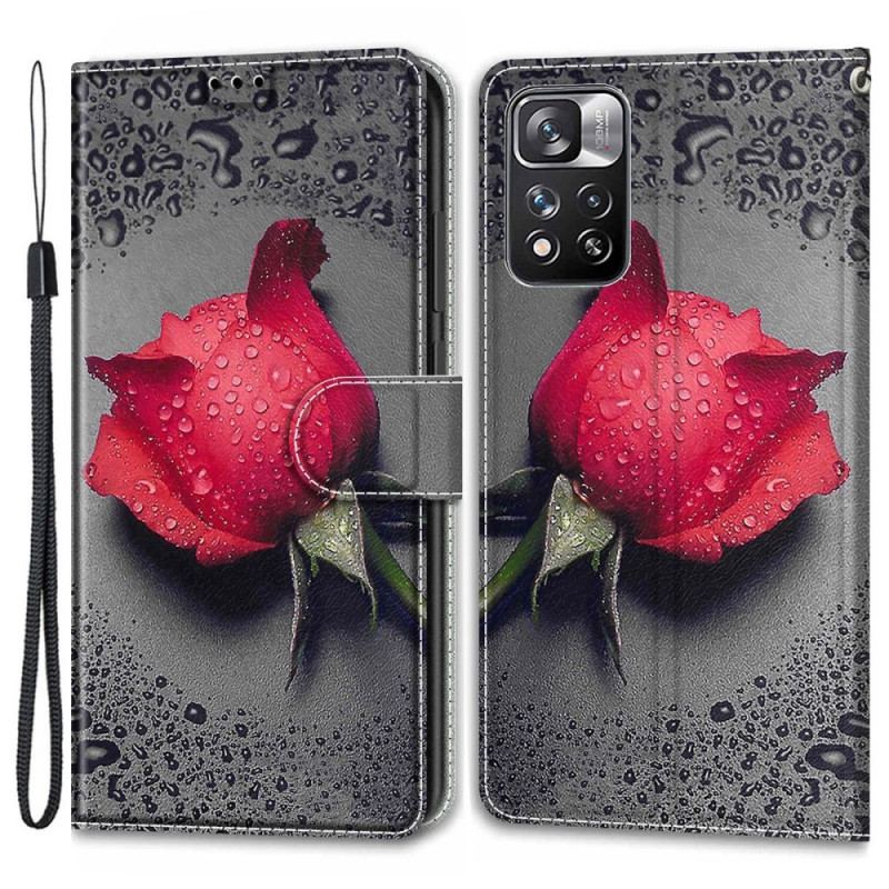 Housse Xiaomi Redmi Note 11 Pro Plus 5G Roses avec Lanière