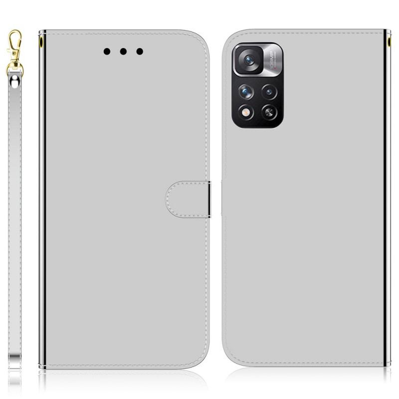 Housse Xiaomi Redmi Note 11 Pro Plus 5G Simili Cuir Couverture Miroir