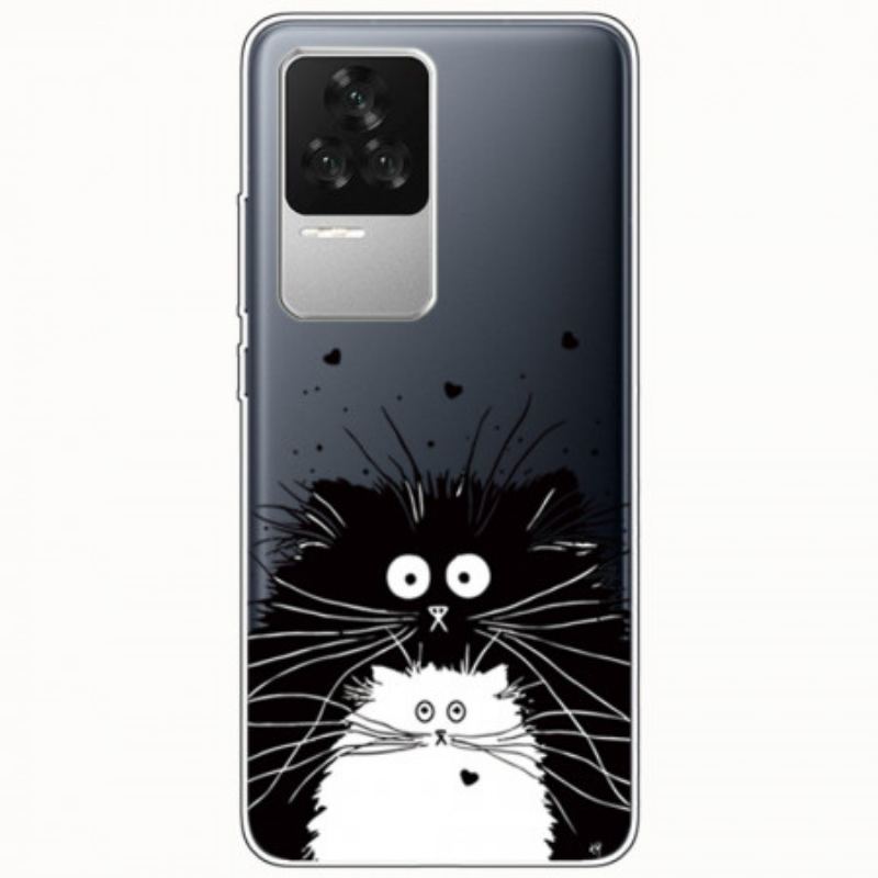 Coque Poco F4 Chat Blanc Chat Noir