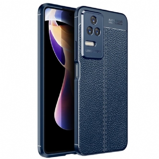 Coque Poco F4 Effet Cuir Litchi Double Line