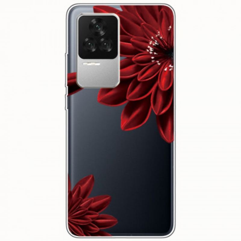 Coque Poco F4 Fleur Rouge