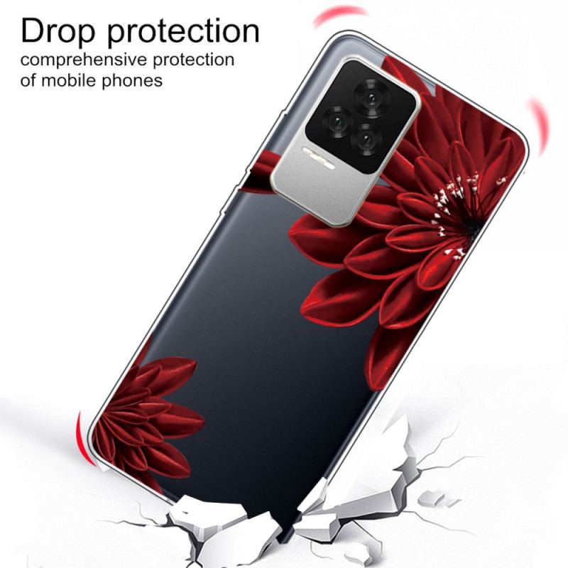 Coque Poco F4 Fleur Rouge