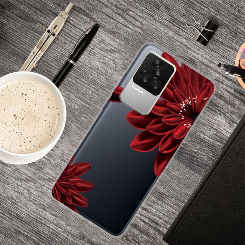 Coque Poco F4 Fleur Rouge