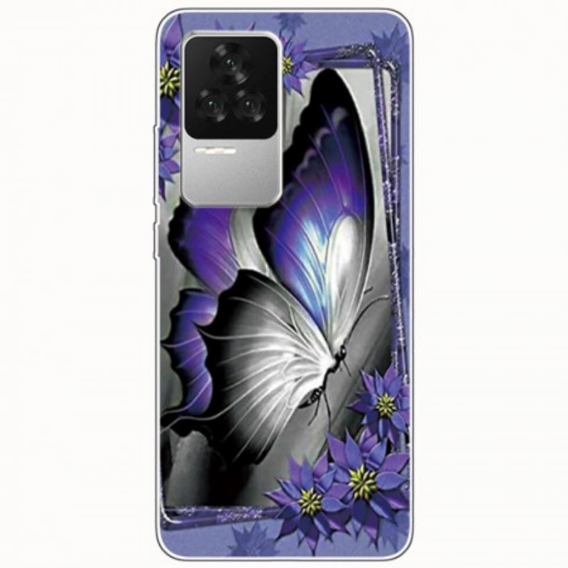 Coque Poco F4 Papillon Violet