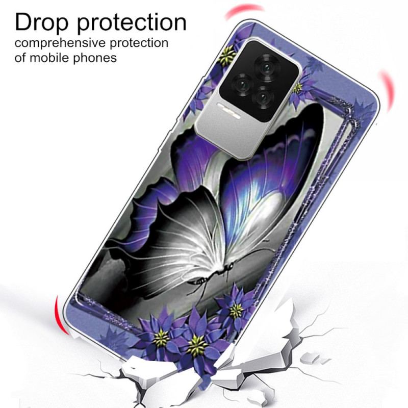 Coque Poco F4 Papillon Violet