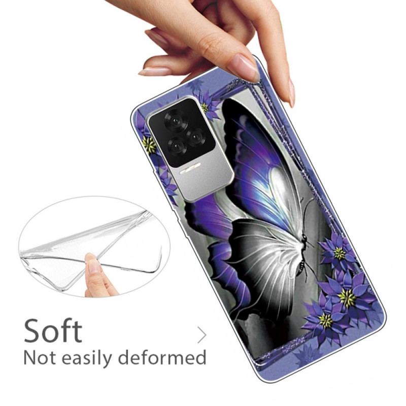 Coque Poco F4 Papillon Violet