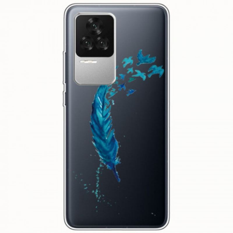 Coque Poco F4 Plume Bleue