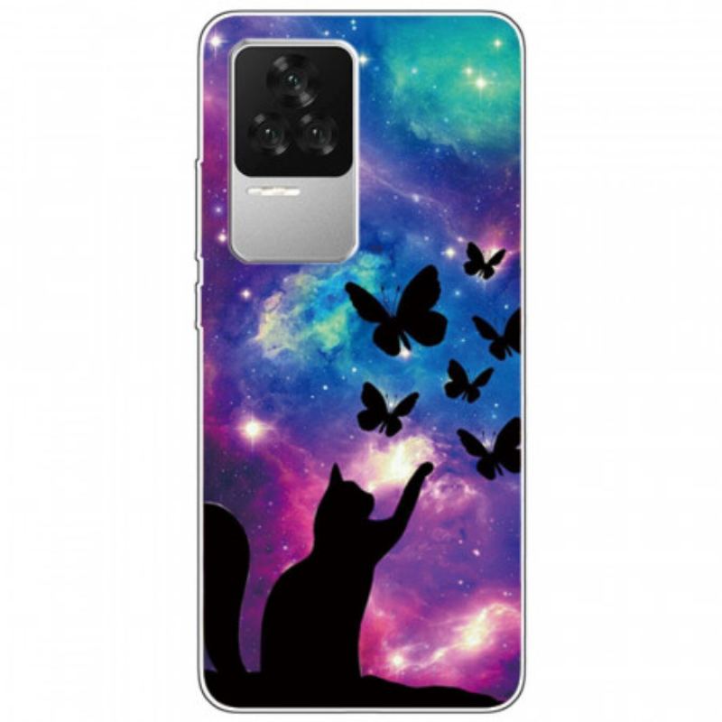 Coque Poco F4 Silicone Chat en Espace