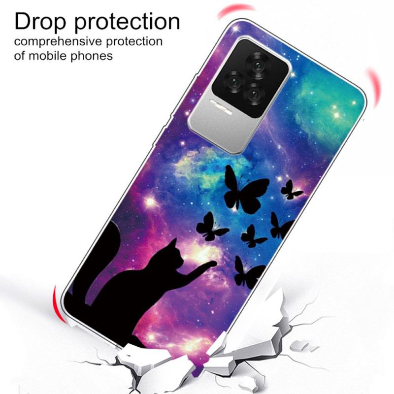 Coque Poco F4 Silicone Chat en Espace