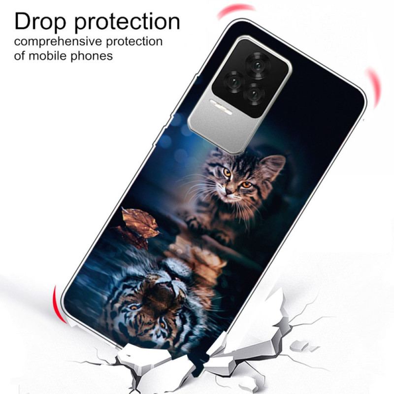 Coque Poco F4 Silicone Chat et Tigre