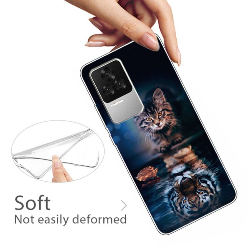 Coque Poco F4 Silicone Chat et Tigre