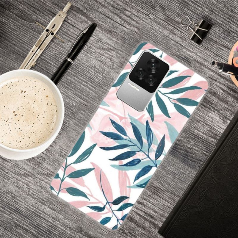 Coque Poco F4 Silicone Feuilles