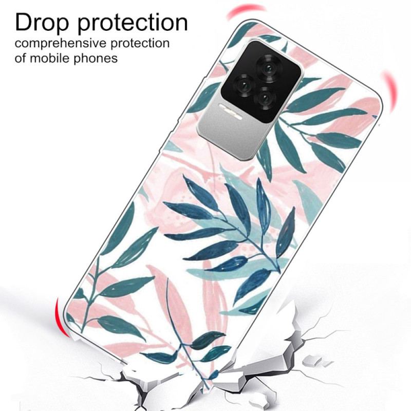 Coque Poco F4 Silicone Feuilles