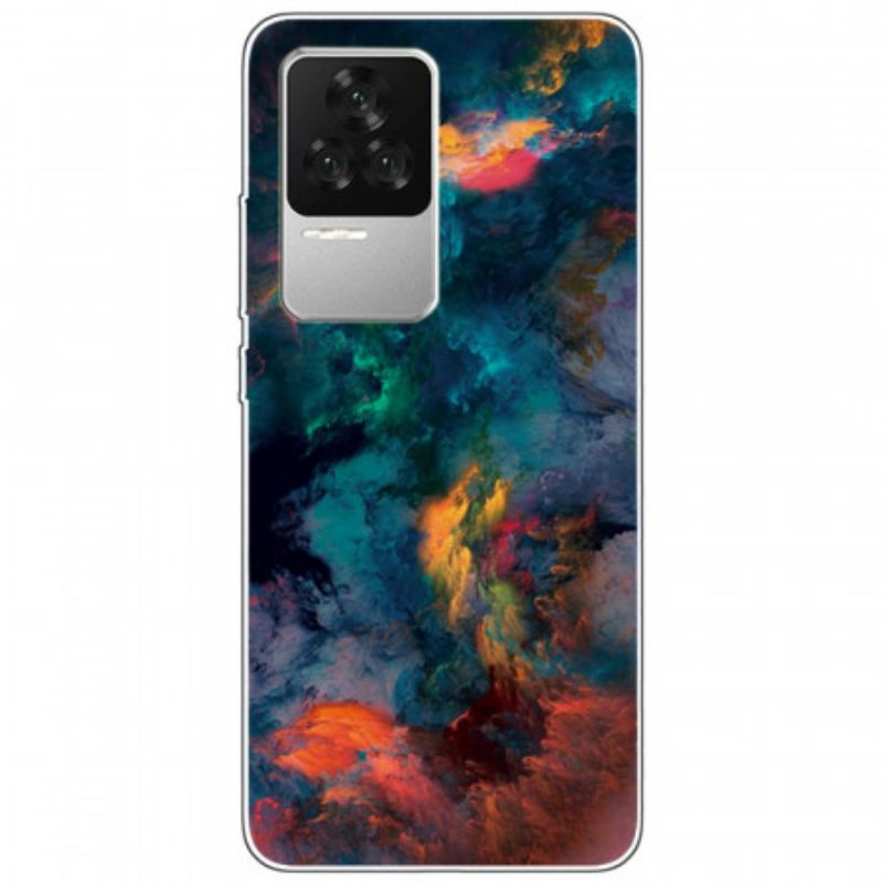 Coque Poco F4 Silicone Nuage Coloré