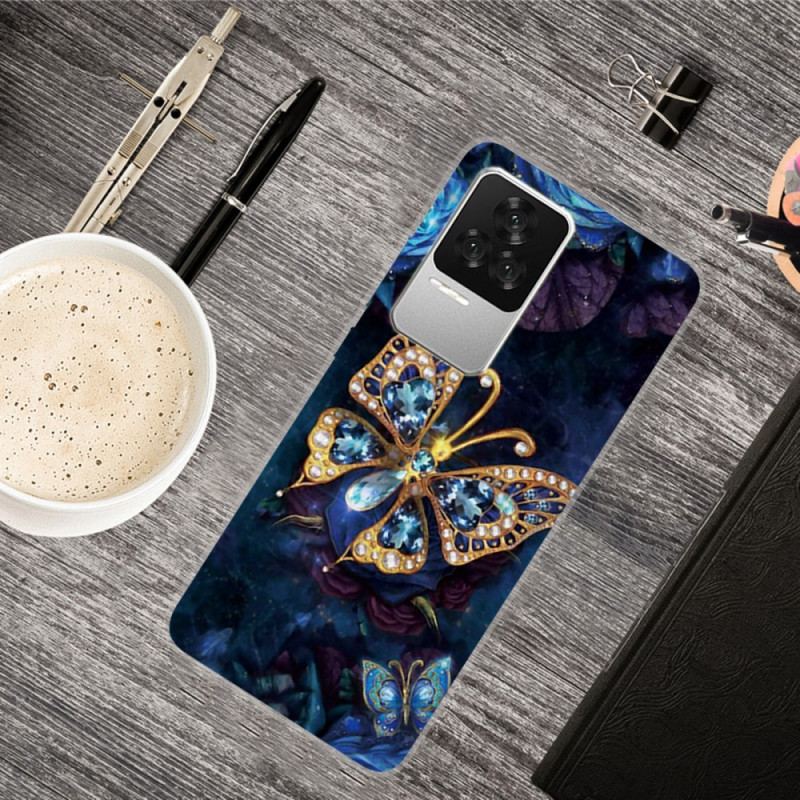 Coque Poco F4 Silicone Papillon