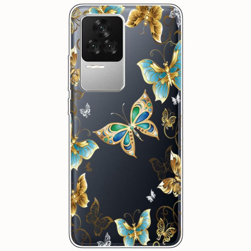 Coque Poco F4 Transparente Papillons