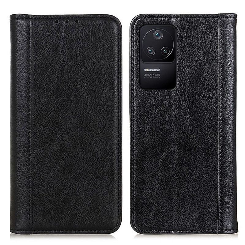 Flip Cover Poco F4 Version Colorée Cuir Fendu