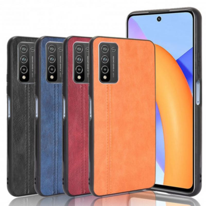 Coque Honor 10x Lite Effet Cuir Couture