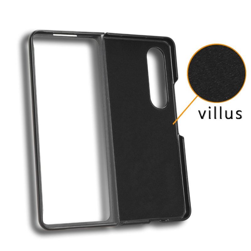 Coque Samsung Galaxy Z Fold 4 Simili Cuir Rétro Stylet