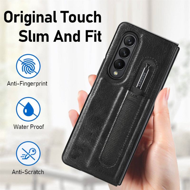 Coque Samsung Galaxy Z Fold 4 Simili Cuir Stylet