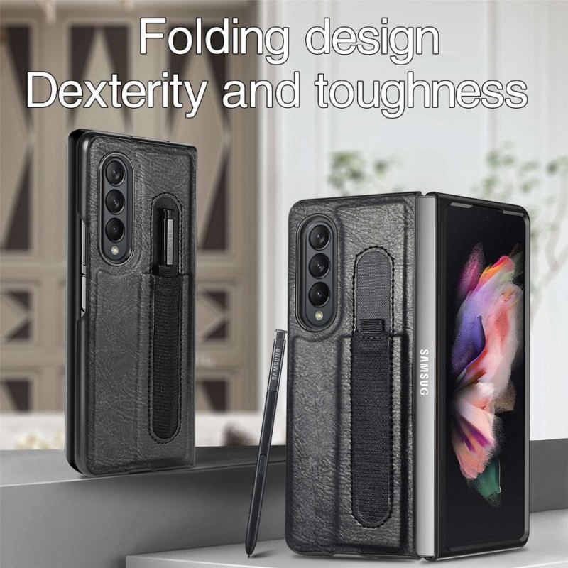 Coque Samsung Galaxy Z Fold 4 Simili Cuir Stylet