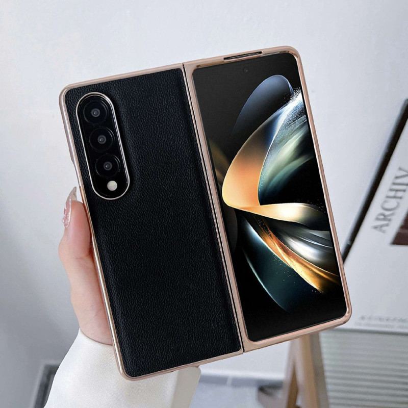 Coque Samsung Galaxy Z Fold 4 Simili Cuir de Veau