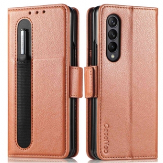 Housse Samsung Galaxy Z Fold 4 CASENEO Simili Cuir Litchi Fente à Stylet