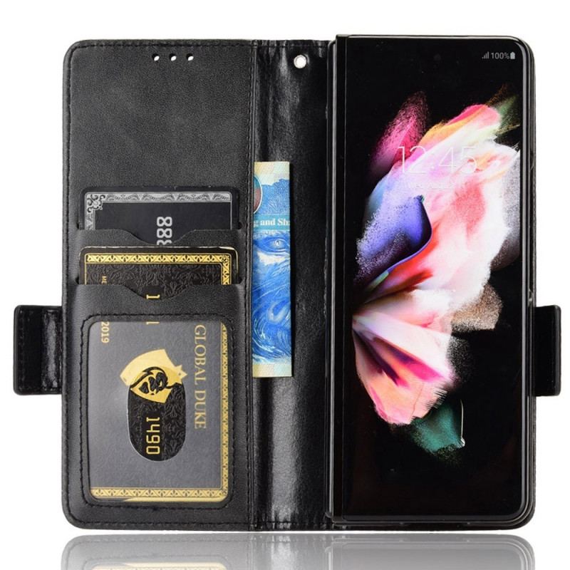 Housse Samsung Galaxy Z Fold 4 Motif Triangles Perforés Lanière