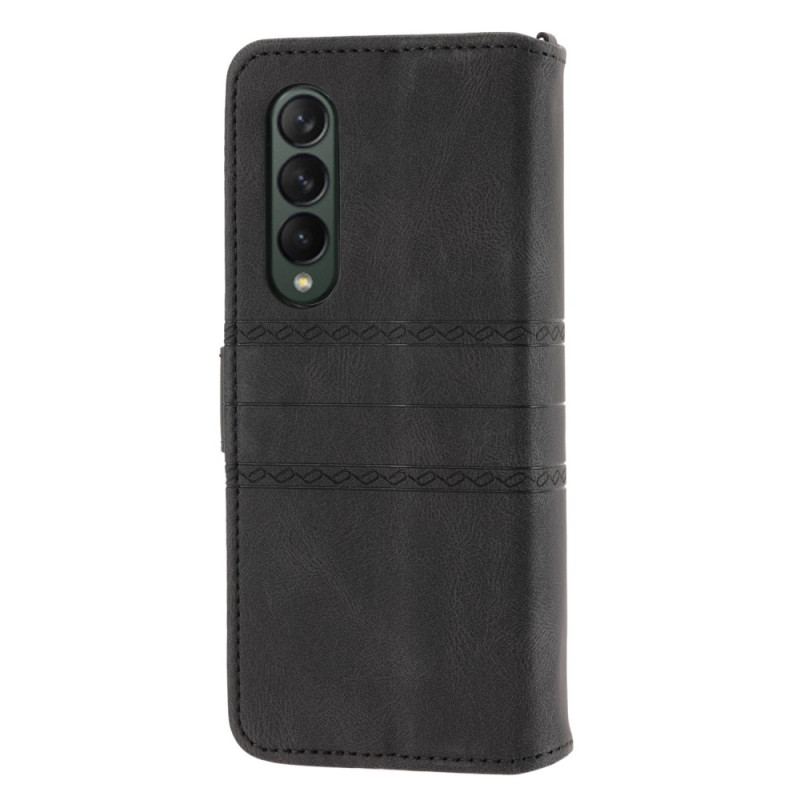 Housse Samsung Galaxy Z Fold 4 Simili Cuir Belt Motif