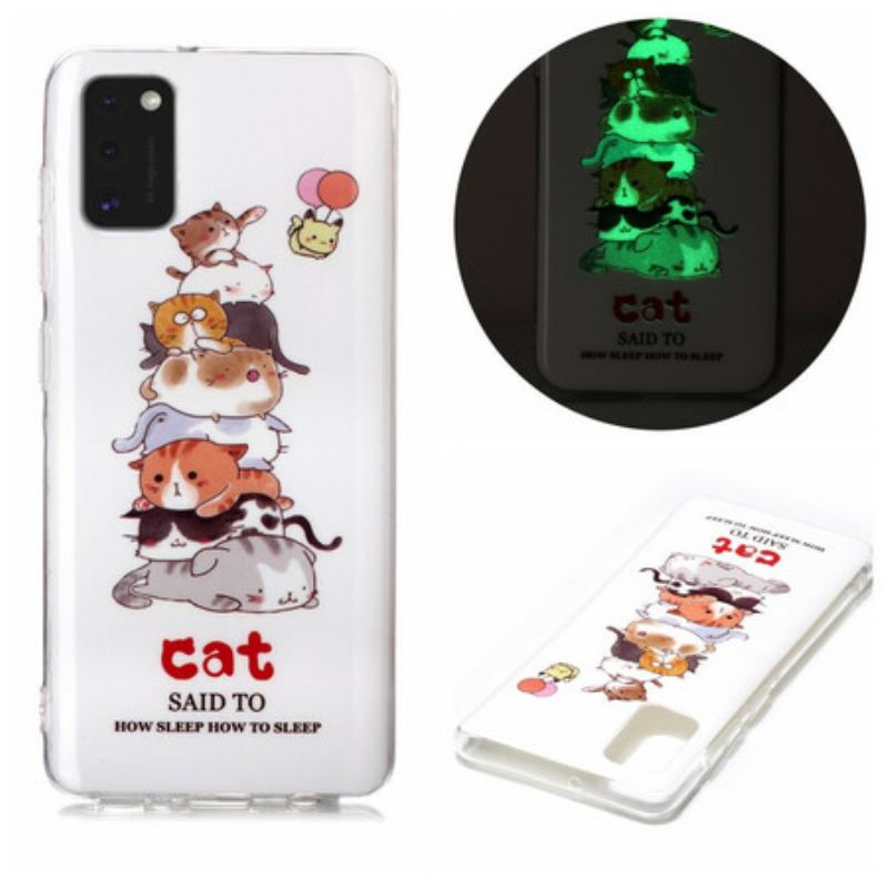 Coque Samsung Galaxy A41 Cats Fluorescente