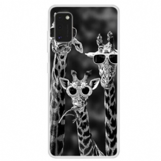 Coque samsung Galaxy A41 Girafes à Lunettes