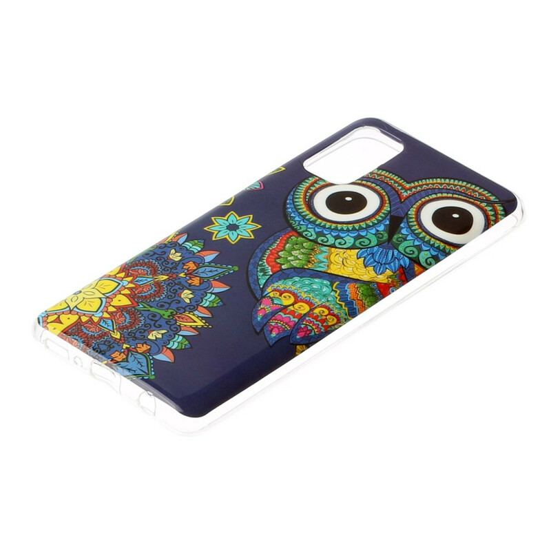 Coque Samsung Galaxy A41 Hibou Mandala Fluorescente