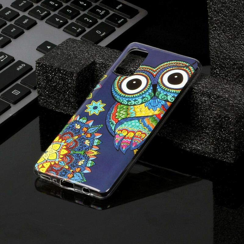 Coque Samsung Galaxy A41 Hibou Mandala Fluorescente