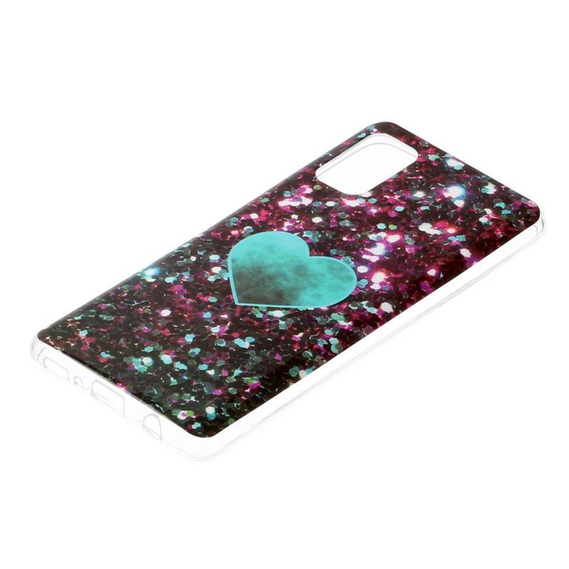 Coque Samsung Galaxy A41 Marbre Paillettes