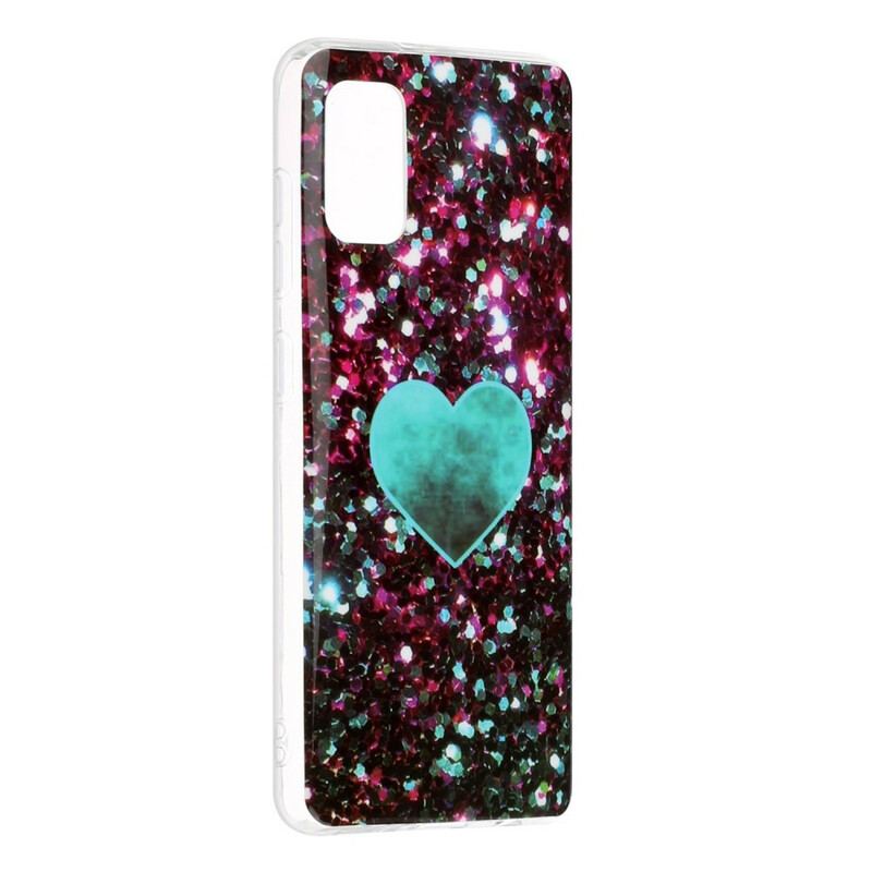 Coque Samsung Galaxy A41 Marbre Paillettes