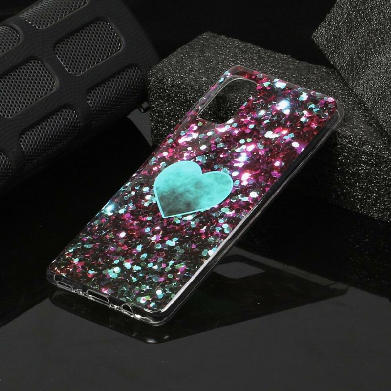 Coque Samsung Galaxy A41 Marbre Paillettes