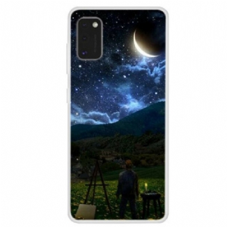 Coque Samsung Galaxy A41 Peintre Dans La Nuit