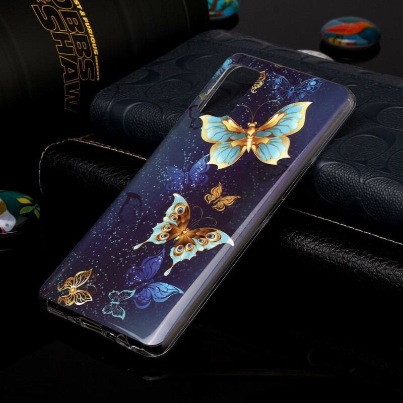 Coque Samsung Galaxy A41 Série Papillons Fluorescente