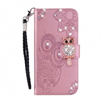 Housse Samsung Galaxy A41 Hibou Mandala et Breloque